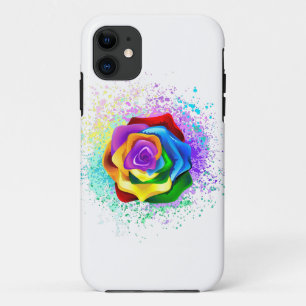 Capa Para iPhone 11 Rosa de arco-íris colorido