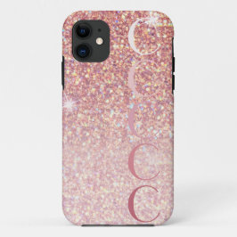 Capa Para iPhone 11 Rosa de Dourada com brilho