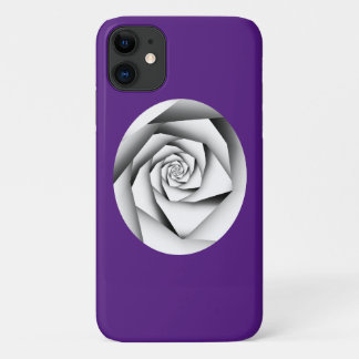 Capa Para iPhone 11 Rosa de Estilo Geométrico de Silver Color em Roxo