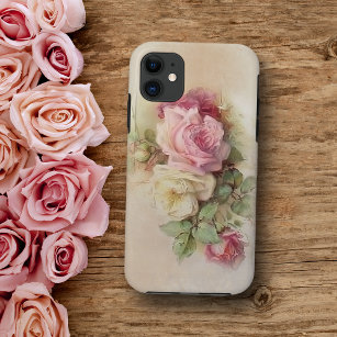 Capa Para iPhone 11 Rosa de Vintage Rosas de estilo pintado à mão