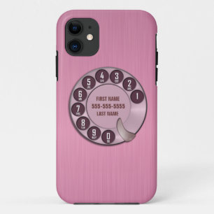 Capa Para iPhone 11 Rosa do telefone de seletor giratório da velha