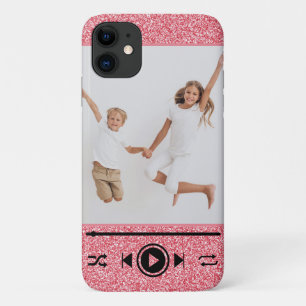 Capa Para iPhone 11 Rosa Dourado Moderno Brilho Play Garota Foto