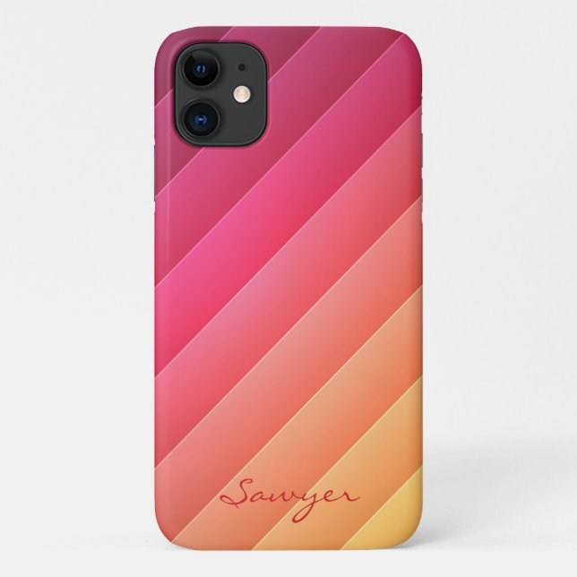 Capa Para iPhone 11 Rosa e Amarelo Strike (Verso)