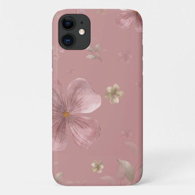 Capa para iphone 11 rosa floral (Verso)