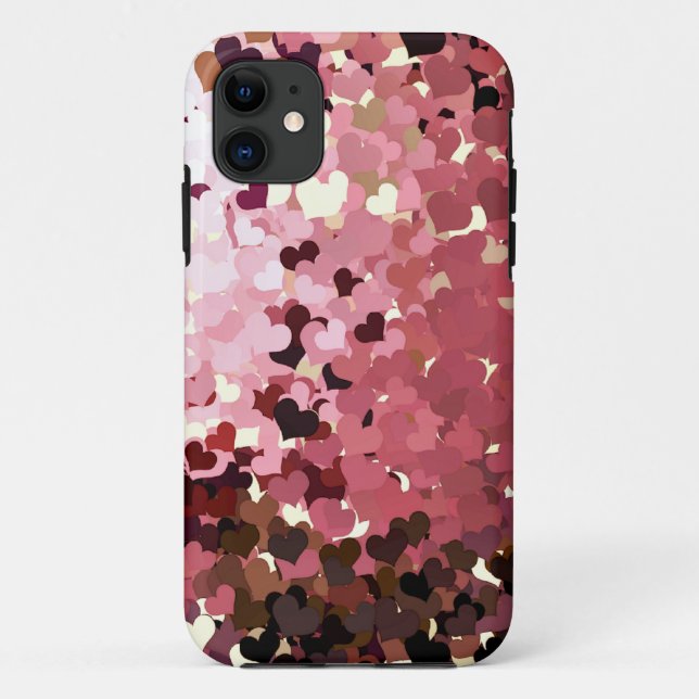 CAPA PARA iPhone 11 ROSA HEARTS (Verso)