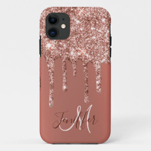 Capa Para iPhone 11 Rosa personalizado, Dourado, brilha, luxo