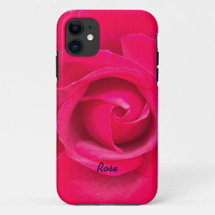 Capa Para iPhone 11 Rosa Rosa Vermelha Romântica Personalizada