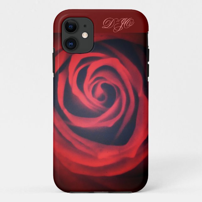 Capa Para iPhone 11 Rosa Vermelha Close Up (Verso)