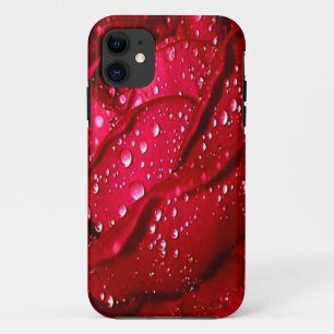 Capa Para iPhone 11 Rosa vermelha do Solteiro no gabinete Rain iPhone