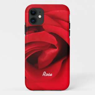 Capa Para iPhone 11 Rosa vermelha personalizada