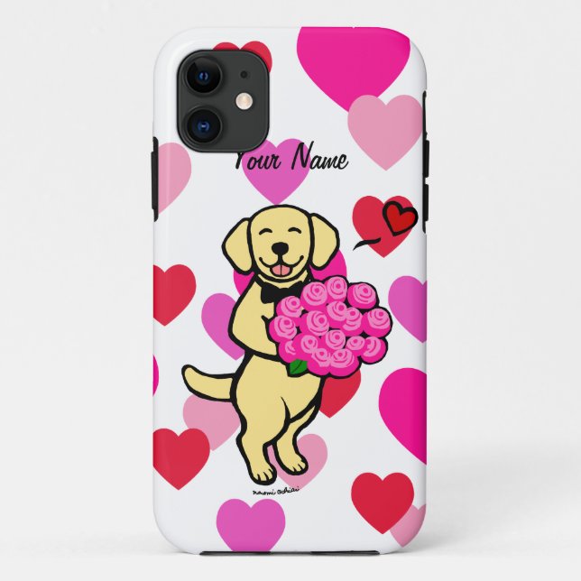 Capa Para iPhone 11 Rosas amarelos personalizados dos desenhos (Verso)