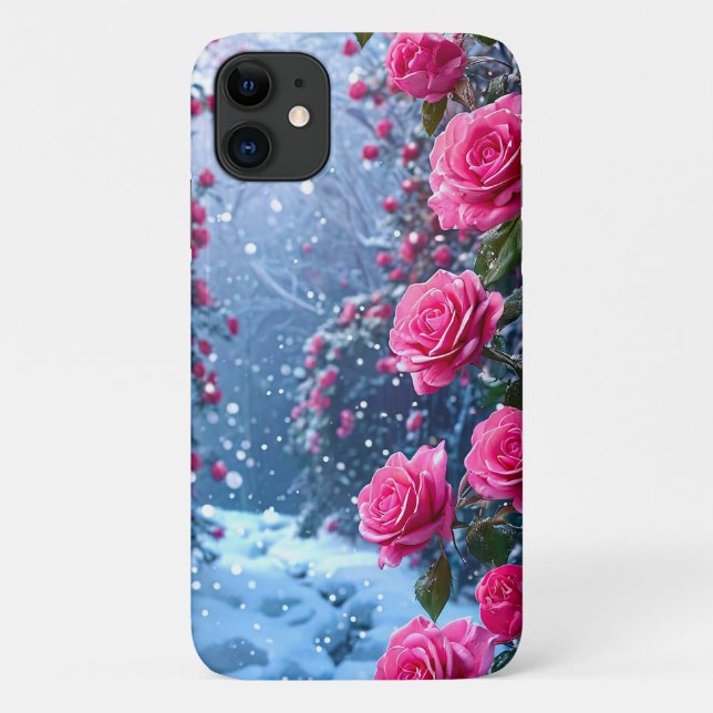 Capa Para iPhone 11 Rosas cor-de-rosa (Verso)
