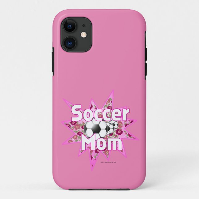 Capa Para iPhone 11 Rosas da mãe de futebol (Verso)