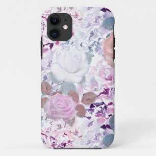 Capa Para iPhone 11 Rosas de aquarelas e híbridos.
