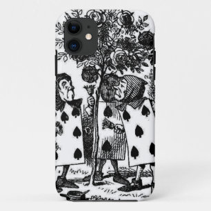 Capa Para iPhone 11 Rosas de pintura de Alice no País das Maravilhas