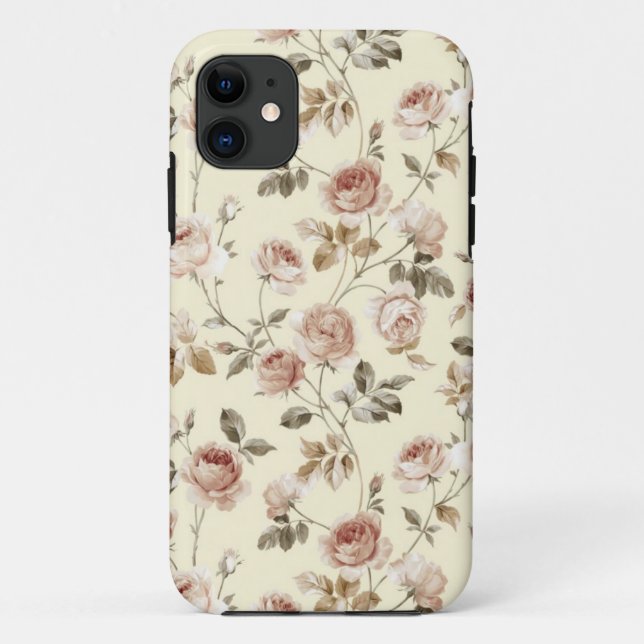 Capa Para iPhone 11 Rosas do vintage (Verso)