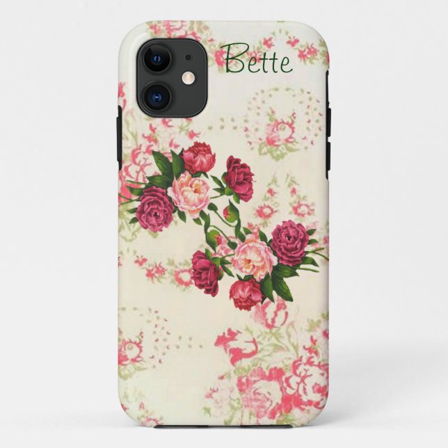 Capa Para iPhone 11 Rosas Rosa Personalizadas (Verso)