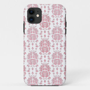Capa Para iPhone 11 Rosas Rosas Estilo Floral Padrão Damasco