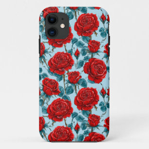 Capa Para iPhone 11 Rosas vermelhas Flores Presente perfeito para aman