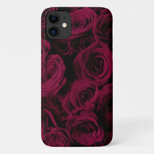 Capa Para iPhone 11 Rosas vermelho-escuro