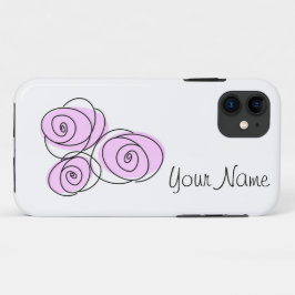 Capa Para iPhone 11 Rose Bouquet Lilac "Name" horizontal