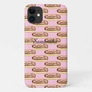 Capa Para iPhone 11 Rosquinhas de Eclaira de Aquarela de Chocolate