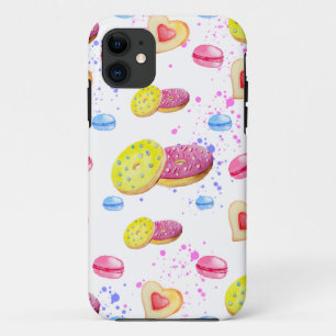Capa Para iPhone 11 Rosquinhas doces com padrão de vidros colorido