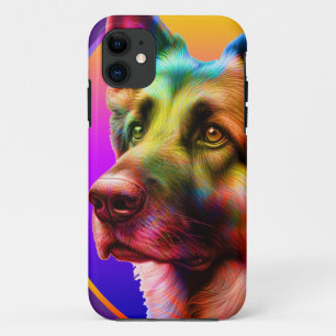 CAPA PARA iPhone 11 ROSTO DE CACHORRO COLORIDO TRENDY