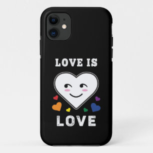 Capa Para iPhone 11 Rosto de Coração Amor é Amor LGBTQ Orgulho Gay