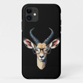 Capa Para iPhone 11 Rosto engraçado de gazela para amante de safári e 