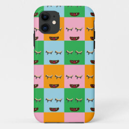 Capa Para iPhone 11 Rostos de blocos monstruosos sorridentes