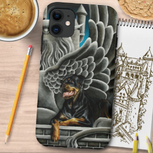 Capa Para iPhone 11 Rottweiler Cão e Gargoyle