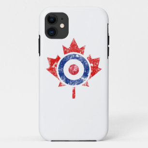 Capa Para iPhone 11 Roundel Canada Curling Hockey Target Grunge
