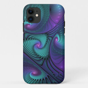 Capa Para iPhone 11 Roxo Conhece Arte Fractal Abstrato moderna Turques