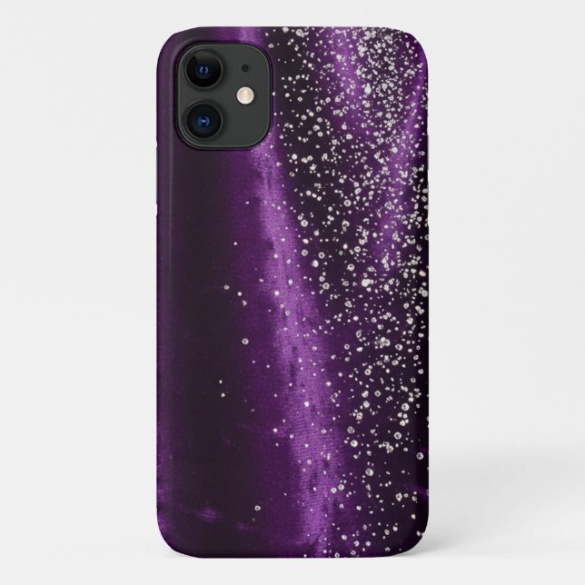 Capa Para iPhone 11 Roxo e diamantes - Deslumbrante Barely TherePro Ma (Verso)
