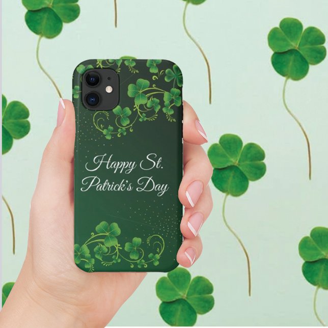 Capa Para iPhone 11 Rua. Dia de Patrick, Shamrock Verde Vine Irish Par (Criador carregado)