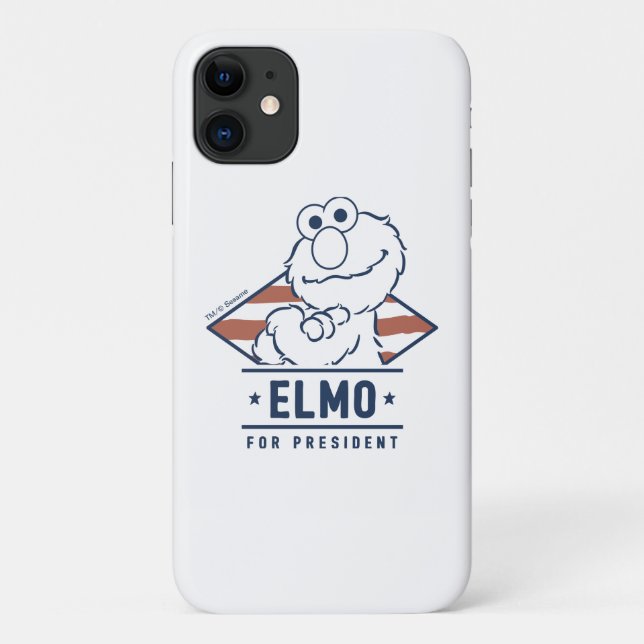 Capa Para iPhone 11 Rua Sésamo | Elmo Antigo para Presidente (Verso)