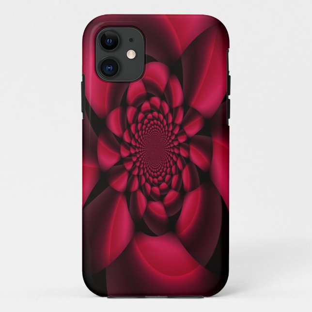 Capa Para iPhone 11 Ruby Red Black Petal (Verso)