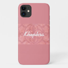 Capa Para iPhone 11 Ruddy Pink Batik E Blue Watercolor Name