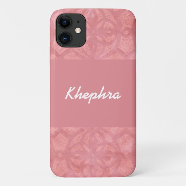 Capa Para iPhone 11 Ruddy Pink Batik Name (Verso)