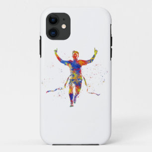 Capa Para iPhone 11 Runner de linha de término de aquarela