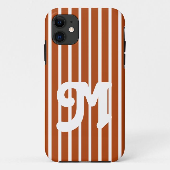 Capa Para iPhone 11 Rust Red Safari Stripe (Verso)