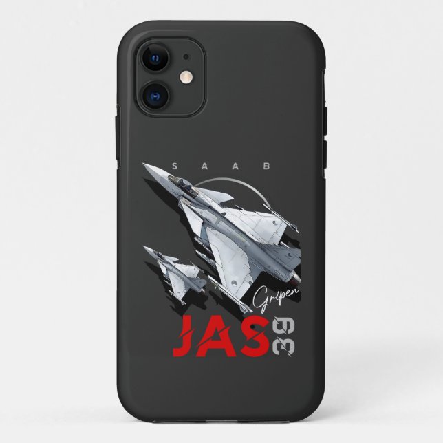 Capa Para iPhone 11 Saab JAS39 Gripen Aeronaves de combate suecas (Verso)