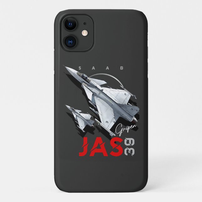 Capa Para iPhone 11 Saab JAS39 Gripen Aeronaves de combate suecas (Verso)