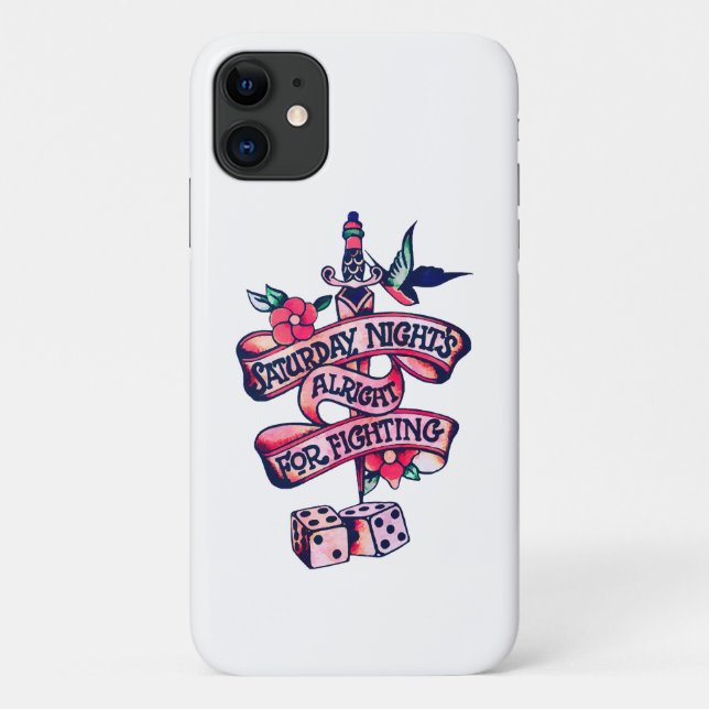 Capa Para iPhone 11 Sábado à Noite está bem para lutar (Verso)