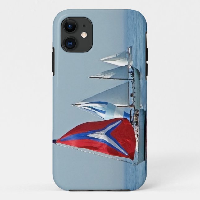 Capa Para iPhone 11 Sailboat Regatta (Verso)