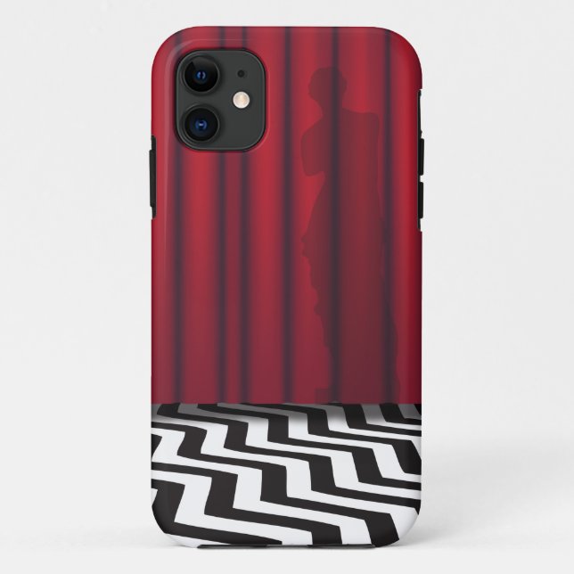 Capa Para iPhone 11 Sala preta do vermelho do alojamento (Verso)