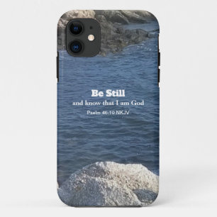 Capa Para iPhone 11 Salm 46:10 Ser Foto de Ocean Christian Blue
