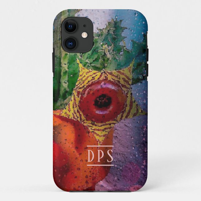 Capa Para iPhone 11 Salva o Cactus através de uma janela chuvosa (Verso)