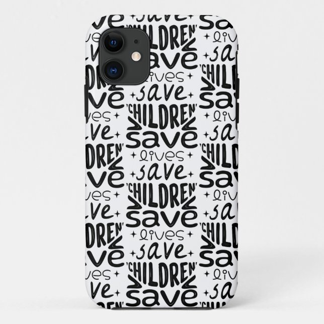 Capa Para iPhone 11 Salvar Filhos, Salvar Vidas (Verso)